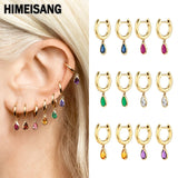 Silver Filled Teardrop Rainbow Zircon Earrings