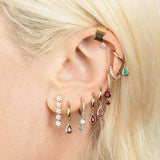 Silver Filled Teardrop Rainbow Zircon Earrings