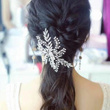 Bridal Flower Leaf Crystal Hairpins Headpiece Wedding Accessories