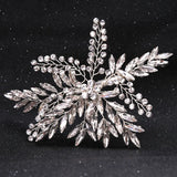 Bridal Flower Leaf Crystal Hairpins Headpiece Wedding Accessories