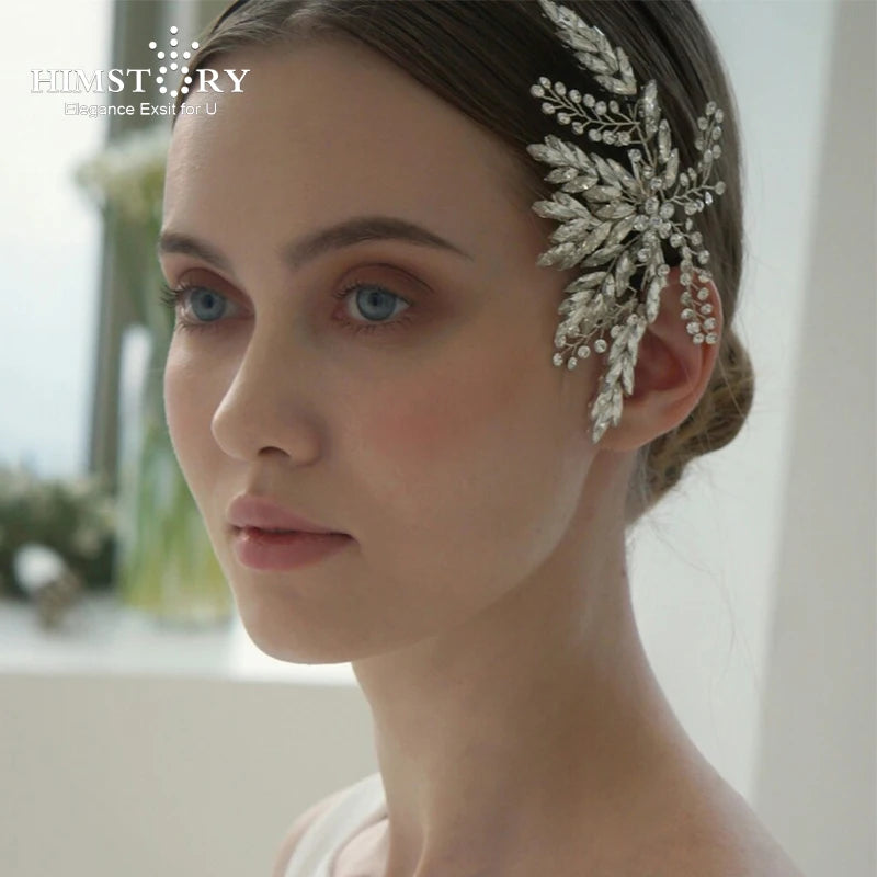 Bridal Flower Leaf Crystal Hairpins Headpiece Wedding Accessories