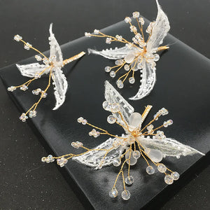 Elegance Hair Combs Pins Lace Crystal Hairpins Women Headpieces