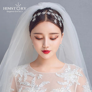 European Crystal Wedding Hairbands Tiaras Star Headbands Evening Hair Jewelry