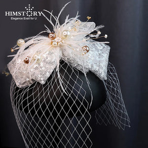 Crystal Beads Hairband Bridal Bowknot Hairwear