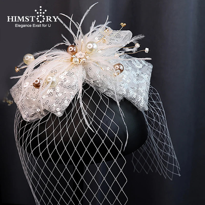Crystal Beads Hairband Bridal Bowknot Hairwear