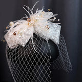 Crystal Beads Hairband Bridal Bowknot Hairwear