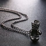 HIP Titanium Stainless Steel Boxing Gloves Pendant Necklace