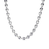 Stainless Steel Silver Coffee Beans Link Chain Necklace for Men