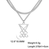 Double Layered Necklace for Women Snake Chain Choker With Triangle Pendant