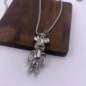 HIPHOP Stainless Steel Violent Bears Pendant Necklace Charm Choker