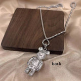 HIPHOP Stainless Steel Violent Bears Pendant Necklace Charm Choker