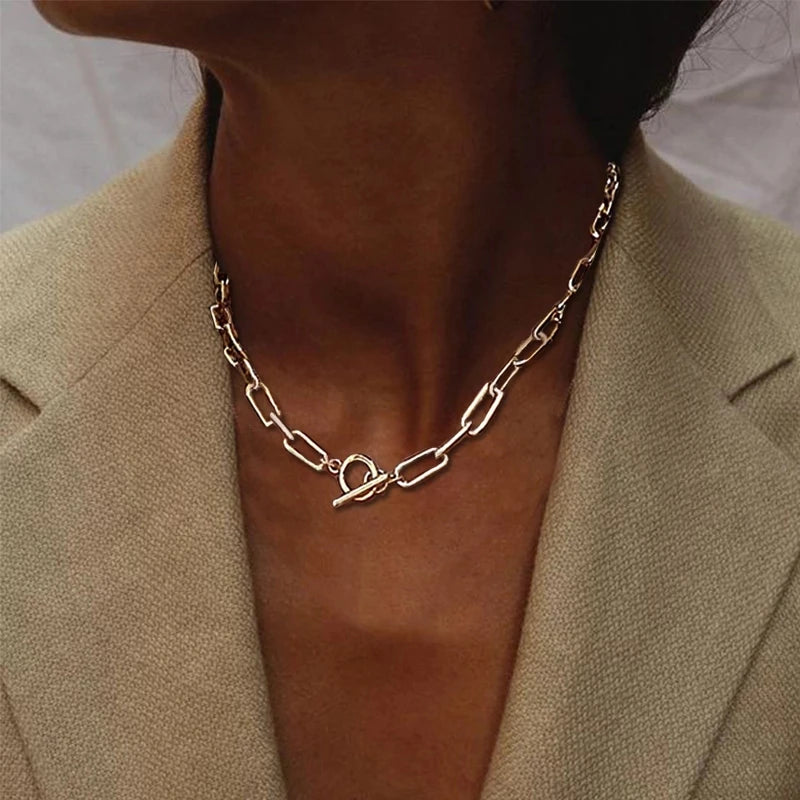 HIPHOP Thick Chain Necklac Choker Necklaces for Women 50cm