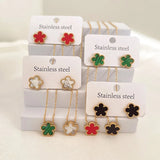 Shamrock Flower Charm Bracelet Stainless Steel Clover Bangles