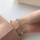 Classic Hollow Roman Numeral Bracelet Stainless Steel Bangle
