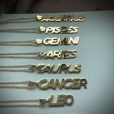 HIYONG 12 Zodiac Necklace, Constellations Charm Pendant Nameplate Letter Necklac