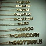 HIYONG 12 Zodiac Necklace, Constellations Charm Pendant Nameplate Letter Necklac