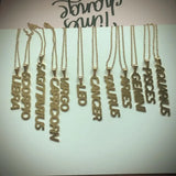 HIYONG 12 Zodiac Necklace, Constellations Charm Pendant Nameplate Letter Necklac
