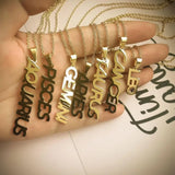 HIYONG 12 Zodiac Necklace, Constellations Charm Pendant Nameplate Letter Necklac