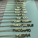 HIYONG 12 Zodiac Necklace, Constellations Charm Pendant Nameplate Letter Necklac