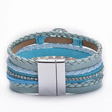 Bohemian Layered Leather Bracelets Women Pearl Charms Wrap Jewelry