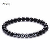 Men Skeleton Skull Bracelet Agates Hematite Stone Beads Bracelets Set