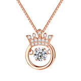 Sterling Silver Crown Necklace Heart Pendant Gift Women