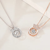 Sterling Silver Crown Necklace Heart Pendant Gift Women