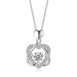 Sterling Silver Beating Heart Necklace Zircon Love Heart Christmas Gift