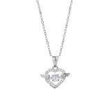 Sterling Silver Beating Heart Necklace Zircon Love Heart Necklaces
