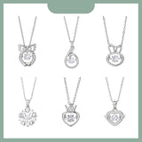 Sterling Silver Beating Heart Necklace Zircon Love Heart Necklaces