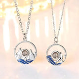 Memory Love Picture Text Projection Necklace Round Gift