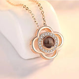 Memory Love Picture Text Projection Necklace Round Gift