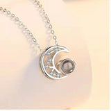 Memory Love Picture Text Projection Necklace Round Gift