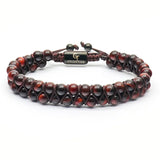 Double Row Matte Tiger Eyes Yoga Beads Bracelet