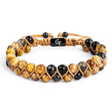 Double Row Matte Tiger Eyes Yoga Beads Bracelet