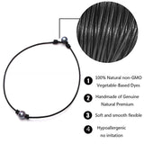 Single Cultured Pearl Choker Necklace on Leather Cord for Women Girls