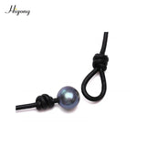 Single Cultured Pearl Choker Necklace on Leather Cord for Women Girls