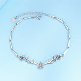 Sterling 925 Silver Bracelet, Deer Stone Bracelet Christmas Bracelets