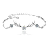 Sterling 925 Silver Bracelet, Deer Stone Bracelet Christmas Bracelets