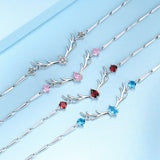 Sterling 925 Silver Bracelet, Deer Stone Bracelet Christmas Bracelets