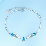 Sterling 925 Silver Bracelet, Deer Stone Bracelet Christmas Bracelets