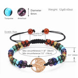 Tree Of Life Charm Bracelet Natural Stone Beads Yoga Friendship Bangle