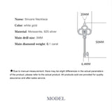 Moissanite 925 Silver Necklace Men Women Crystal Pendant