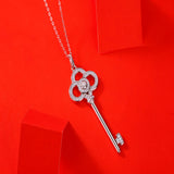 Moissanite 925 Silver Necklace Men Women Crystal Pendant