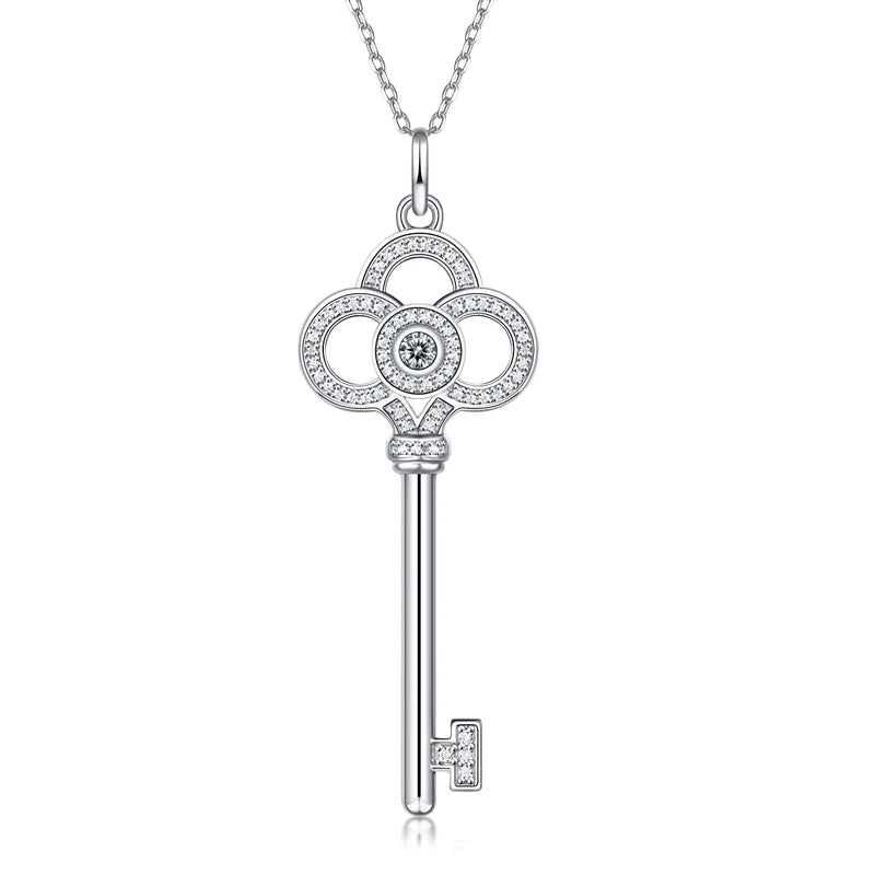 Moissanite 925 Silver Necklace Men Women Crystal Pendant