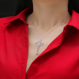 Moissanite 925 Silver Necklace Men Women Crystal Pendant