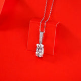 Moissanite S 925 Silver Initial Necklace Pendant Crystals Chain Choker