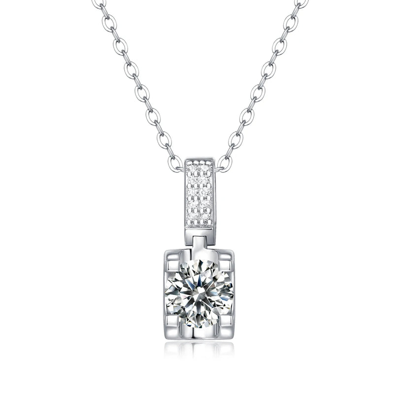 Moissanite S 925 Silver Initial Necklace Pendant Crystals Chain Choker