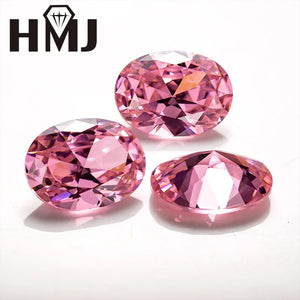 Pink CZ Oval Gemstone 7 Colors AAAAA Loose Stones Jewelry Making