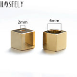 2mm Hole 316L Stainless Steel Cube Beads for DIY Bracelet Making